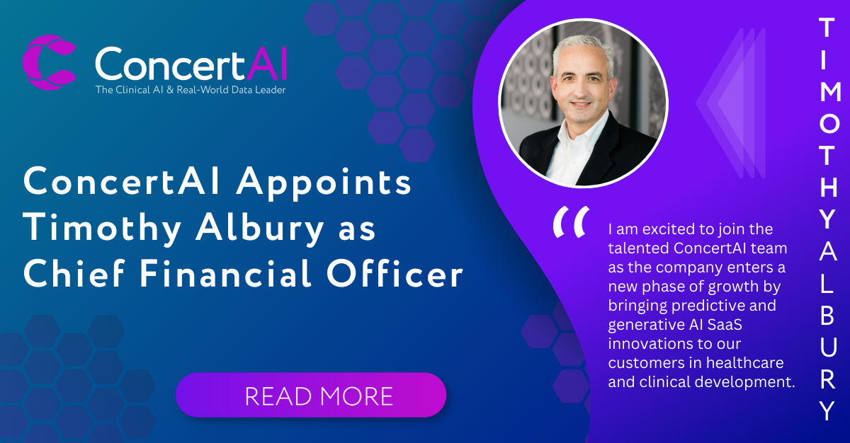 ConcertAI Appoints Timothy Albury as Chief Financial Officer